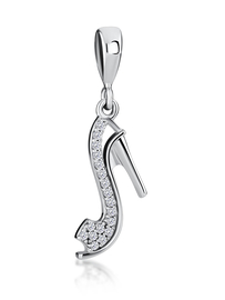 Подвеска "Туфелька" из серебра с фианитами