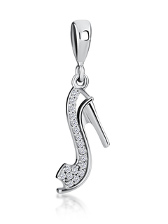 Подвеска "Туфелька" из серебра с фианитами