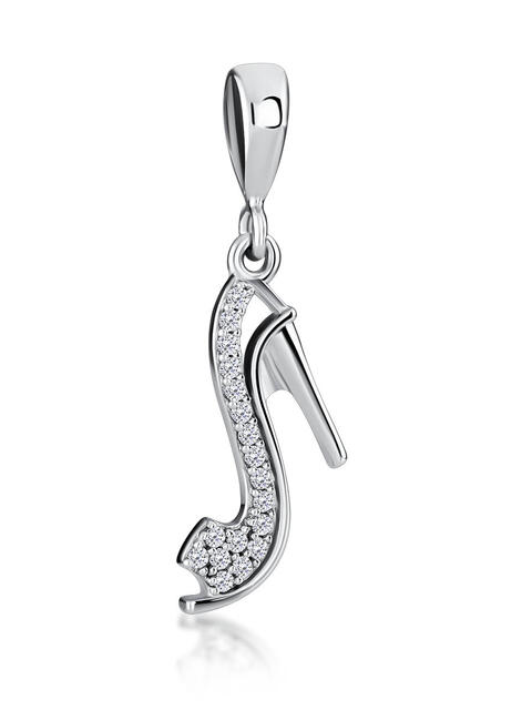 Подвеска "Туфелька" из серебра с фианитами