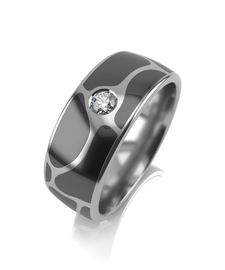 Кольцо из серебра с керамикой и фианитом