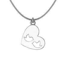 Колье из серебра "Голуби"