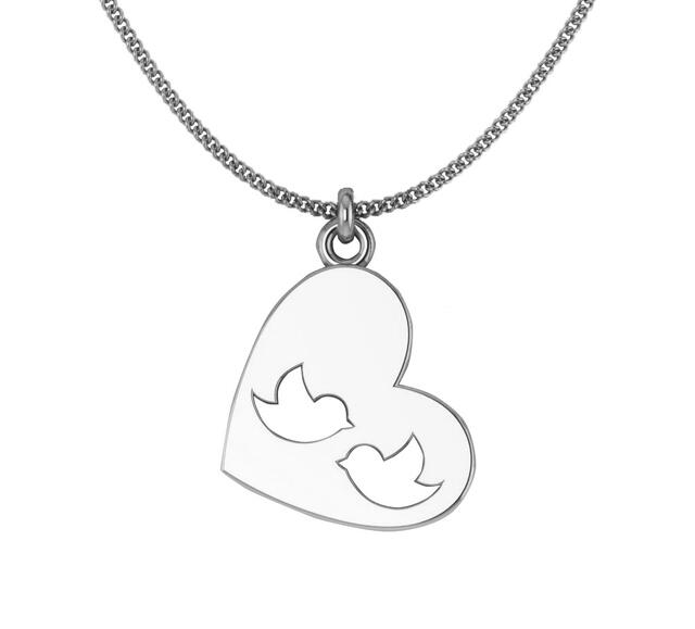 Колье из серебра "Голуби"