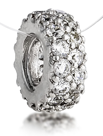 Подвеска-шарм из серебра с фианитами