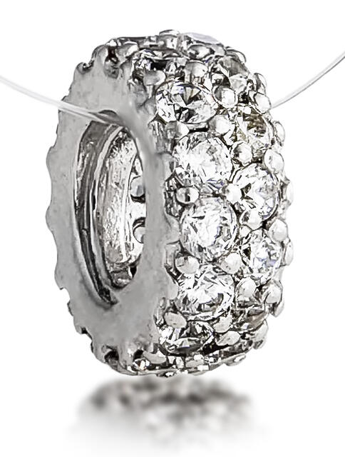 Подвеска-шарм из серебра с фианитами