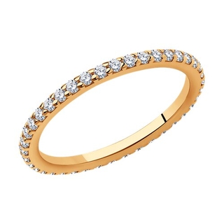 Кольцо из серебра с позолотой и фианитами