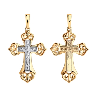 Подвеска-крест из серебра с золочением