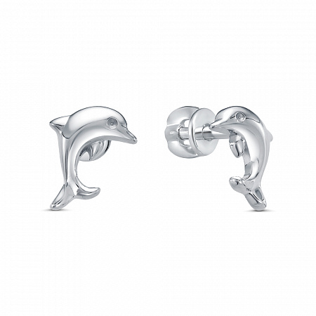 1424 Серьги родированные серебро 925*