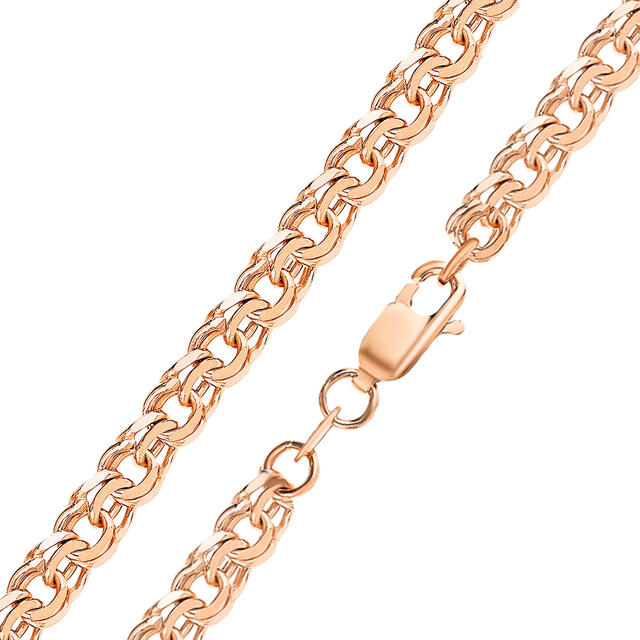 Браслет из красного золота плетения Бисмарк