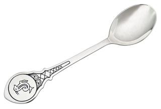 Ложка чайная из серебра с чернением