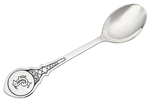 Ложка чайная из серебра с чернением