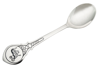 Ложка чайная из серебра с чернением