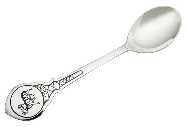 Ложка чайная из серебра с чернением