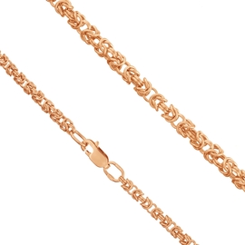 Браслет из красного золота плетения Византия