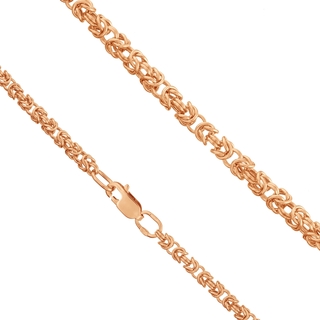 Браслет из красного золота плетения Византия