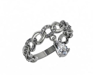 Кольцо серебряное с ювелирным кристаллом "Султанит" и фианитами