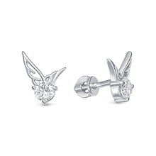 0337 Серьги с фианитом родированные серебро 925*