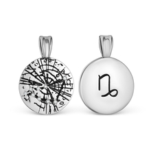 Подвеска-знак зодиака "Козерог" из черненого серебра с фианитами