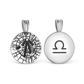 Подвеска-знак зодиака "Весы" из черненого серебра с фианитами