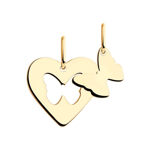 Подвеска "Бабочки" из красного золота