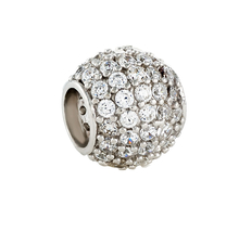 Подвеска-шарм из серебра с фианитами