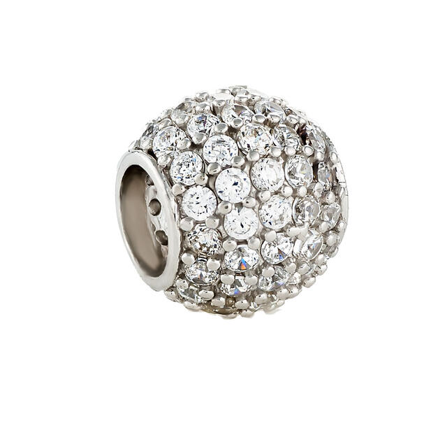 Подвеска-шарм из серебра с фианитами