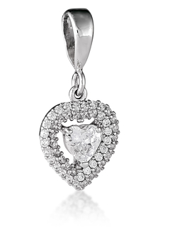 Подвеска "Сердце" из серебра с фианитами
