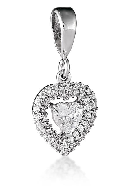 Подвеска "Сердце" из серебра с фианитами
