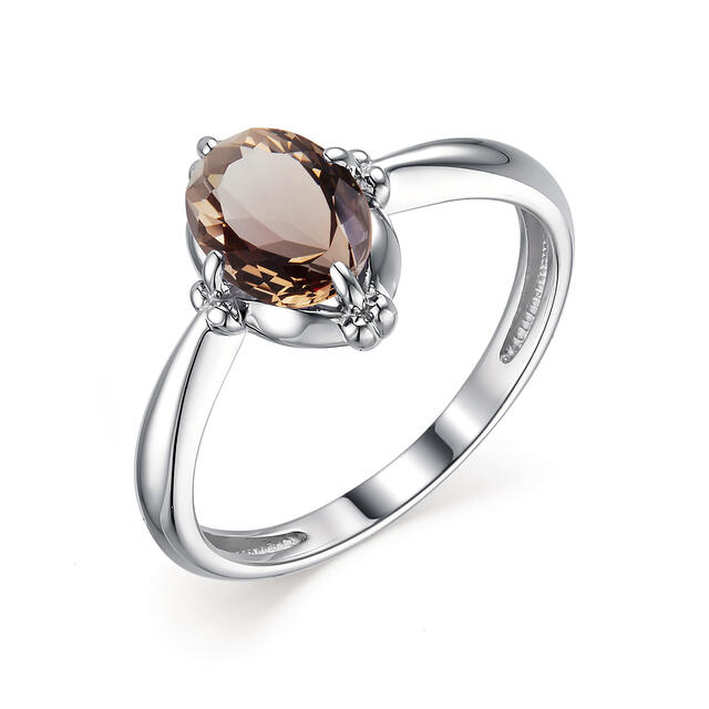 Кольцо из серебра с раухтопазом