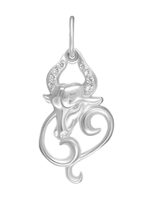 Подвеска зн.зод. "Телец"с вст. 9102 Серебро 925