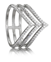 Кольцо из серебра с фианитами