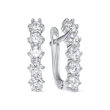 Серьги из серебра с фианитами