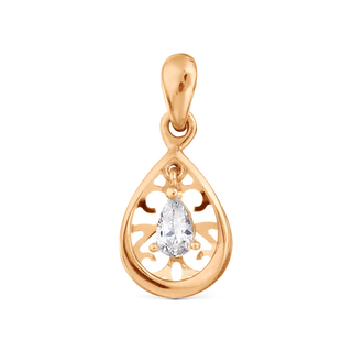 Подвеска из красного золота с фианитом