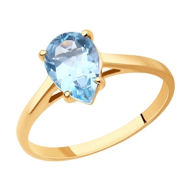 Кольцо из золота с топазом