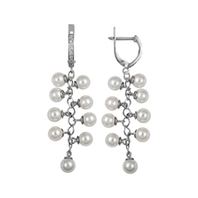 83289 Серьги жемчуг имит., фианит (серебро 925°)