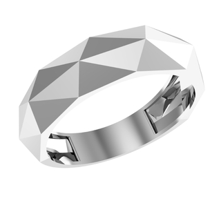 Кольцо обручальное из серебра с алмазной гранью