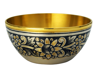 Солонка из черненого серебра с позолотой