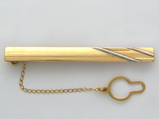 Зажим для галстука из комбинированного золота с алмазной гранью