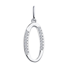 Подвеска-буква из серебра с фианитами