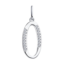 Подвеска-буква из серебра с фианитами