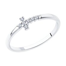 Кольцо из серебра с фианитами