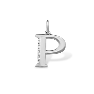 Подвеска-буква из серебра с фианитами