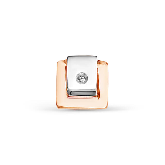 Подвеска из красного и белого золота с бриллиантом