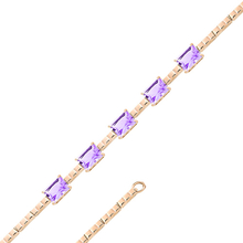 Браслет из красного золота с аметистами