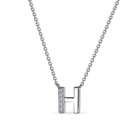 Колье с буквой из серебра с фианитами
