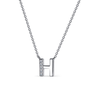 Колье с буквой из серебра с фианитами