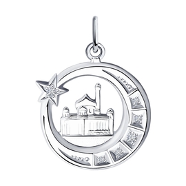 Подвеска из серебра с фианитами