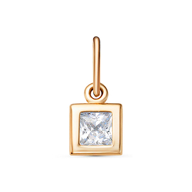 Подвеска из красного золота с фианитом