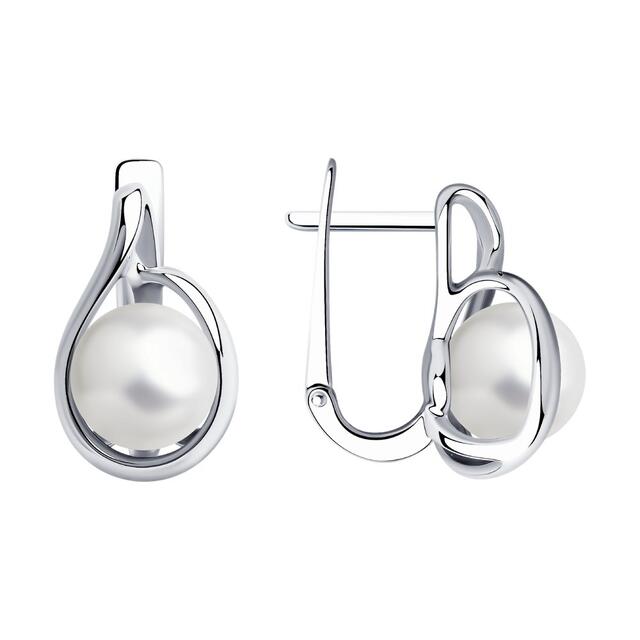 Серьги из серебра с жемчугом