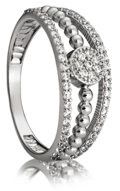 Кольцо из серебра с фианитами