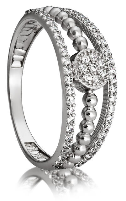 Кольцо из серебра с фианитами